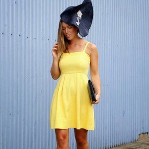 Textured LOFT Dress Yellow- Size 12